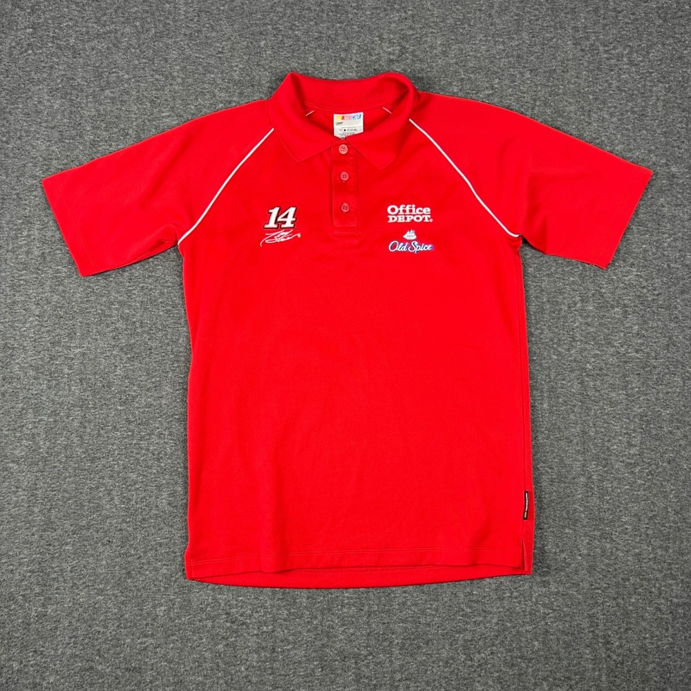 NASCAR Winners Circle Tony Stewart 14 Polo Shirt Mens Medium Red Racing Shirt